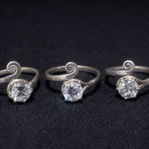 Anel Prata Ajustável Zircônia 6mm Garras