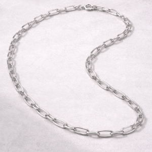 Colar Elo Alongado em Prata