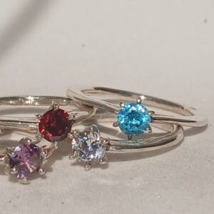 Solitário Prata Zircônia 5mm